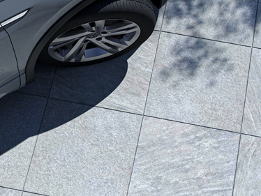 Płytki z gresu porcelanowego o wyglądzie kamienia Classic_Grey_Galeria 1 – ujęcie z boku – Auto
