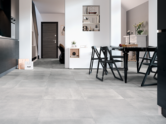 Kuchnia z płytkami imitującymi beton Pure Clay